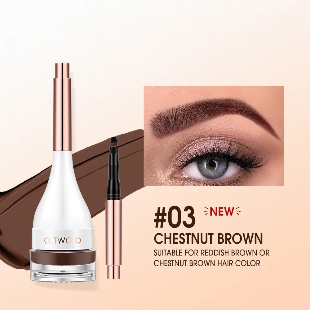 O.TWO.O Eyebrow Pomade Brow Gel - Natural Waterproof Sculpted Tint with Brush