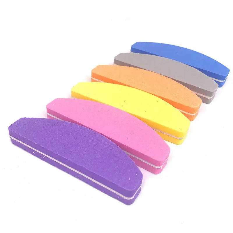 10-Piece Washable Double-Sided Nail Buffering File Block Set - Salon Sponge Manicure