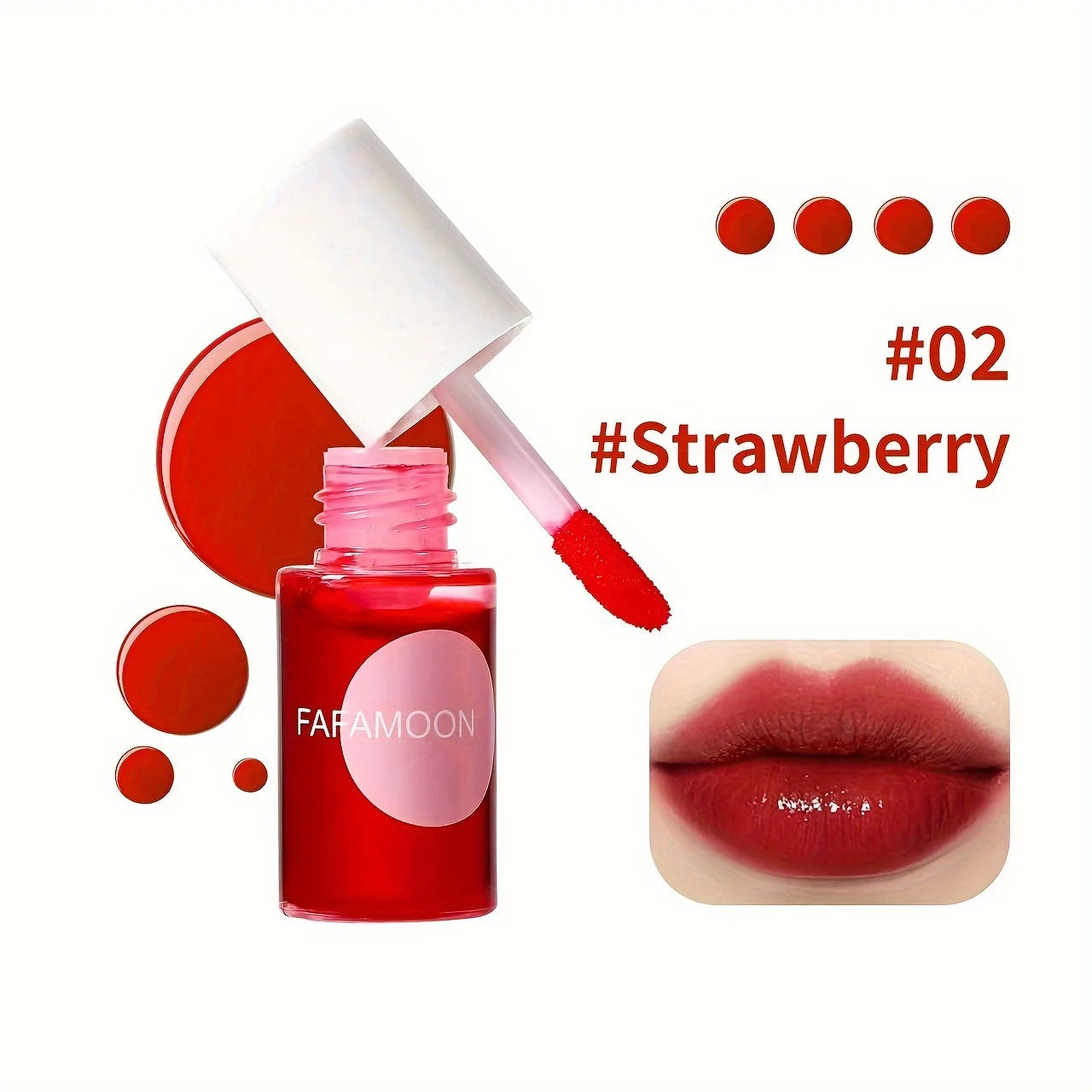 Fafamoon Fruity Lip Tint Water Gloss - Moisturizing Waterproof High-Pigment Vibrant