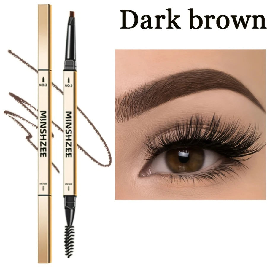 MINSHZEE Double-Head Waterproof Matte Eyebrow Pen - Non-Smudge Tint with Brush