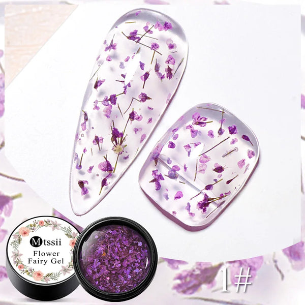 Mtssii Dried Flower Fairy Gel Nail Polish - Natural Botanical Semi-Permanent UV Art