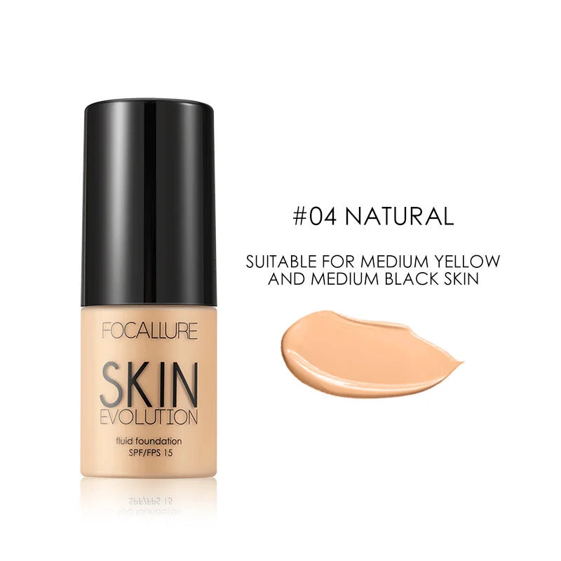 FOCALLURE Full Coverage Liquid Foundation Cream - Oil-Control Moisturizing Base