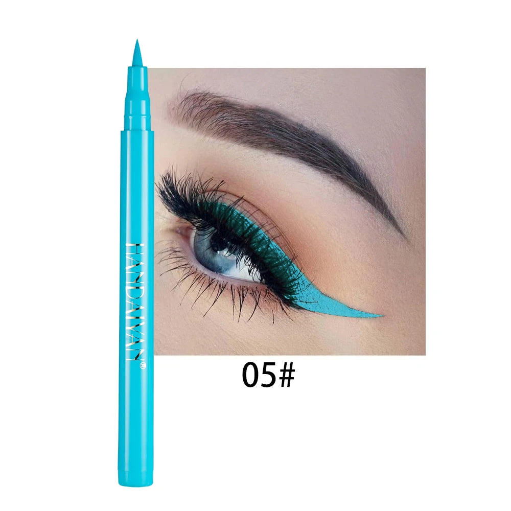 Rainbow Colorful Liquid Eyeliner Pen Set - Waterproof Matte, Long-Lasting