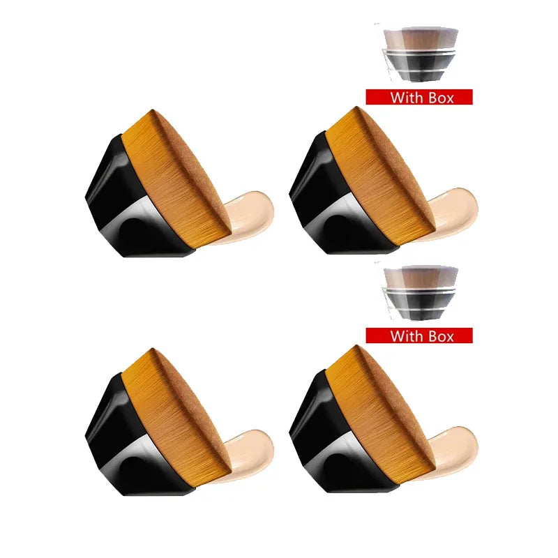 Professional Powder & Blusher Foundation Brush - Soft Wool Fiber, Available in 1-4 Pack