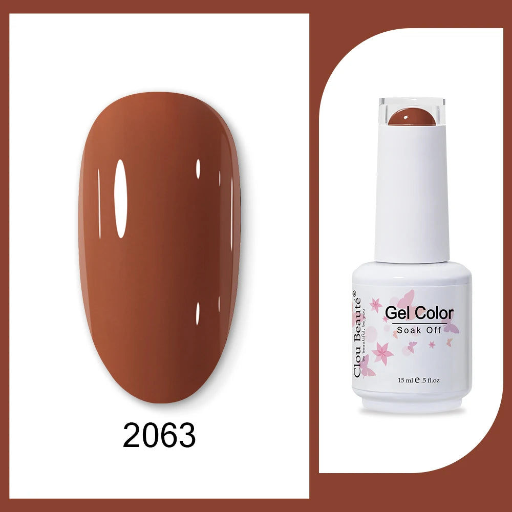 Clou Beaute 15ml HEMA & TPO Free Gel Polish - Army Green Organic Semi-Permanent Nail Art