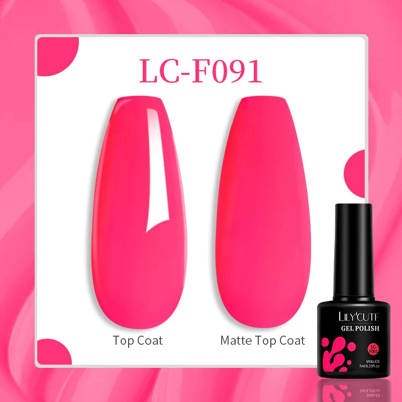 LILYCUTE 7ml Jelly Amber Dark Bloom Leopard Gel Polish - Semi-Permanent UV Nail Art