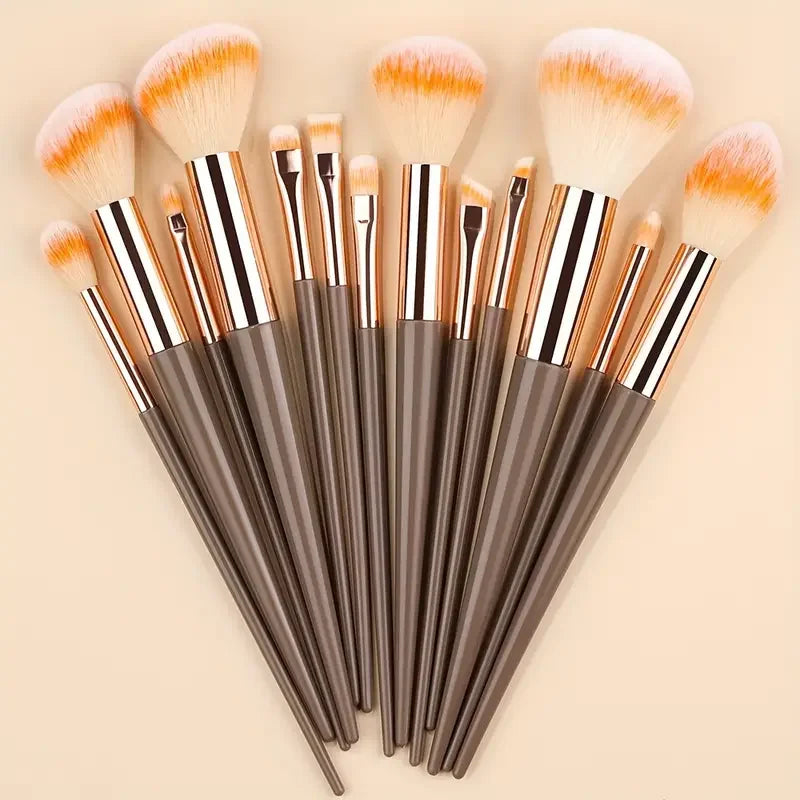 ZSRUNHUI 13-Piece Makeup Brush Set - Soft Fluffy Face & Eye Brushes for Foundation, Blush & Highlight