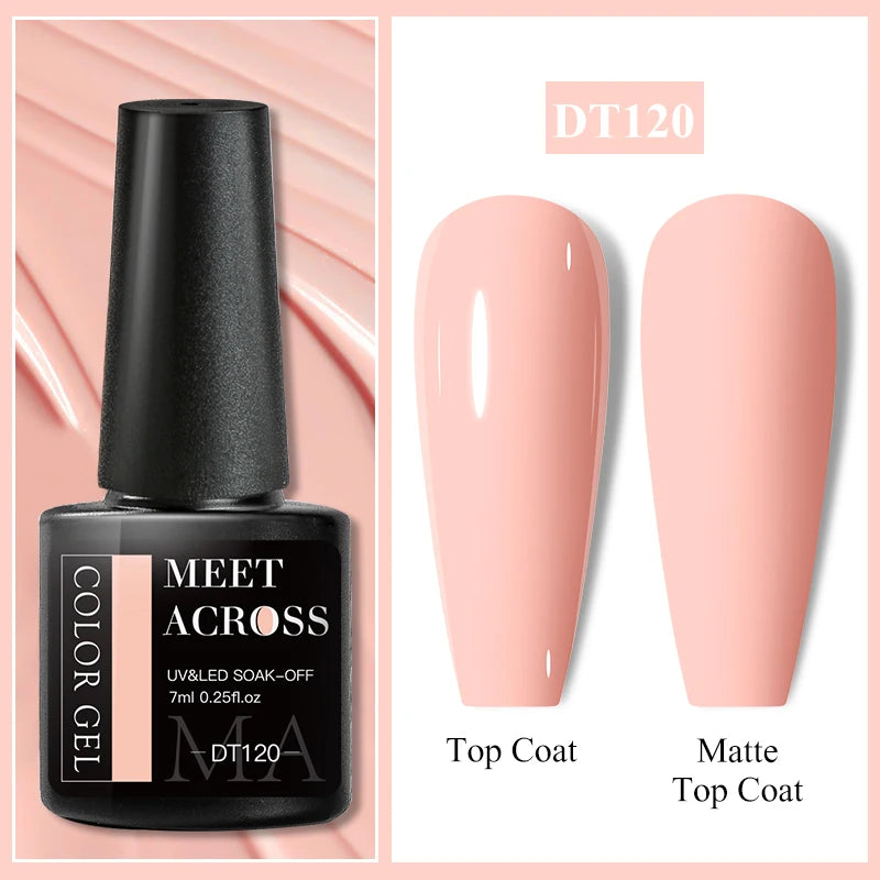 MEET ACROSS 7ml Wine Red Gel Polish - Long-Lasting French Style Nail Art Varnish