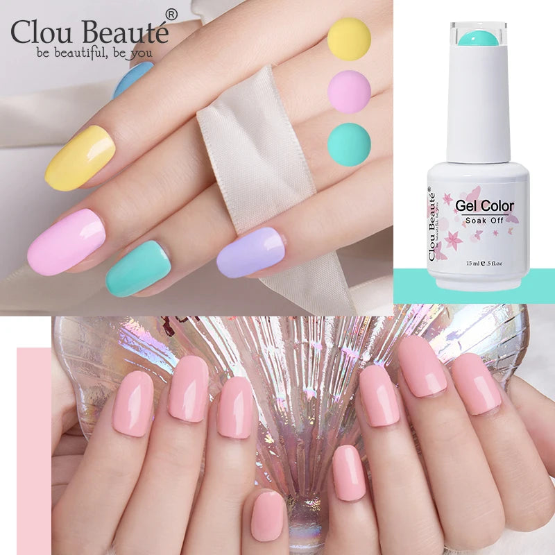 Clou Beaute 15ml HEMA & TPO Free Gel Polish - Army Green Organic Semi-Permanent Nail Art
