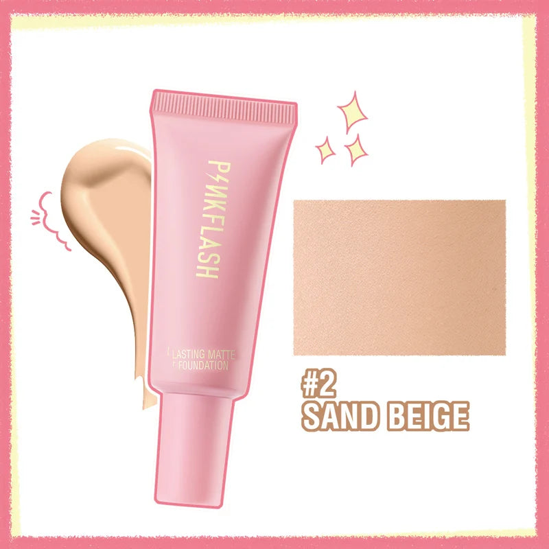 PINKFLASH Full Coverage Matte Foundation - Smooth Oil-Control Natural Look