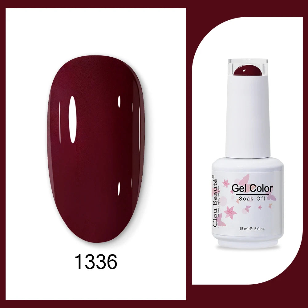 Clou Beaute 15ml HEMA & TPO Free Gel Polish - Army Green Organic Semi-Permanent Nail Art