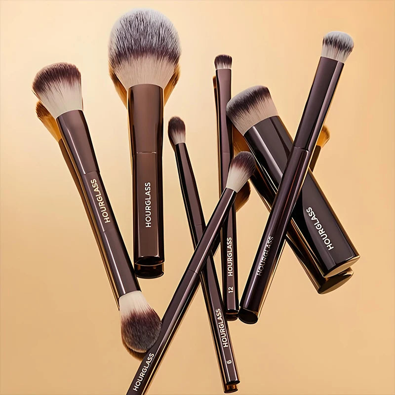 HOURGLASS Vegan 7-Brush Travel Set - Eye & Face Brushes with Bag & Gift Box