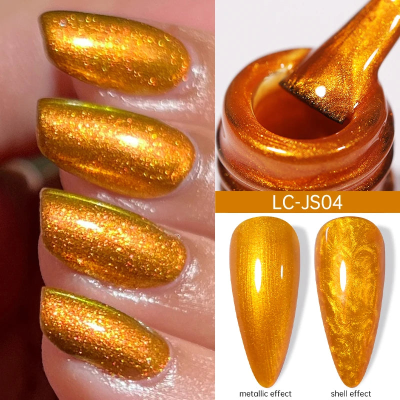 LILYCUTE 5ml Metallic Gold & Silver Mirror Liner Gel - Super Bright French Nail Art