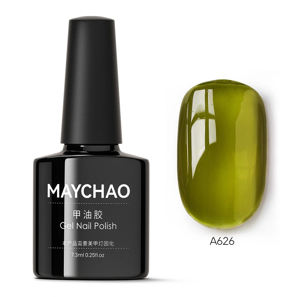 MAYCHAO 7.3ml Transparent Jelly Nude Gel Nail Polish - CPNP Certified UV/LED Soak-Off