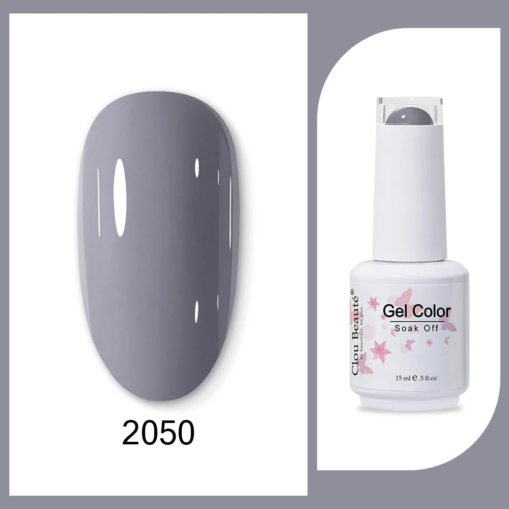 Clou Beaute 15ml HEMA & TPO Free Gel Polish - Army Green Organic Semi-Permanent Nail Art