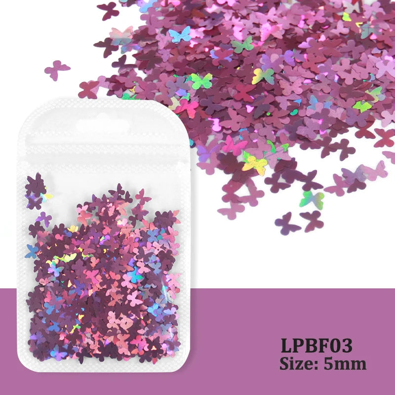 2g Holographic Nail Art Glitter Sequins - Laser Star Butterfly AB Paillette DIY Decorations