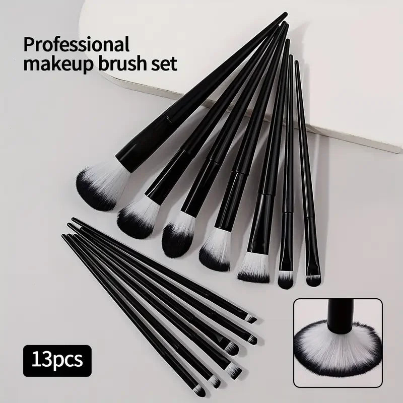 ZSRUNHUI 13-Piece Makeup Brush Set - Soft Fluffy Face & Eye Brushes for Foundation, Blush & Highlight