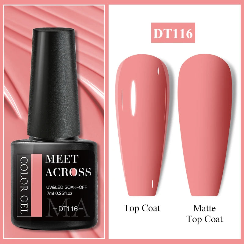 MEET ACROSS 7ml Wine Red Gel Polish - Long-Lasting French Style Nail Art Varnish
