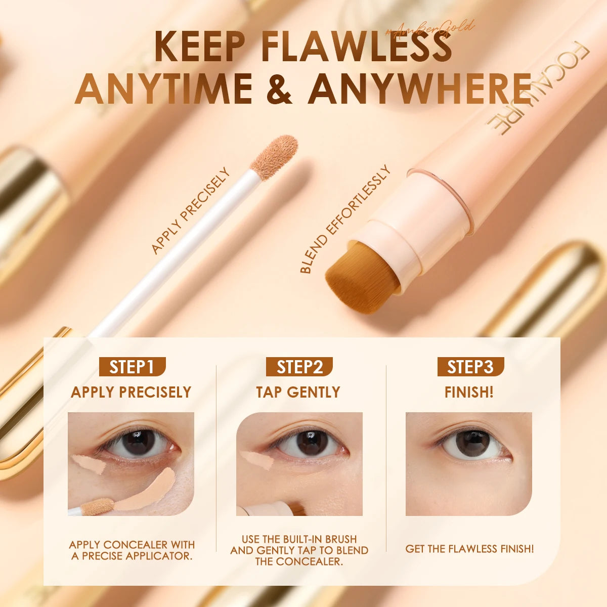 FOCALLURE 7-Color Matte Concealer Foundation - Flawless Liquid Contour Coverage