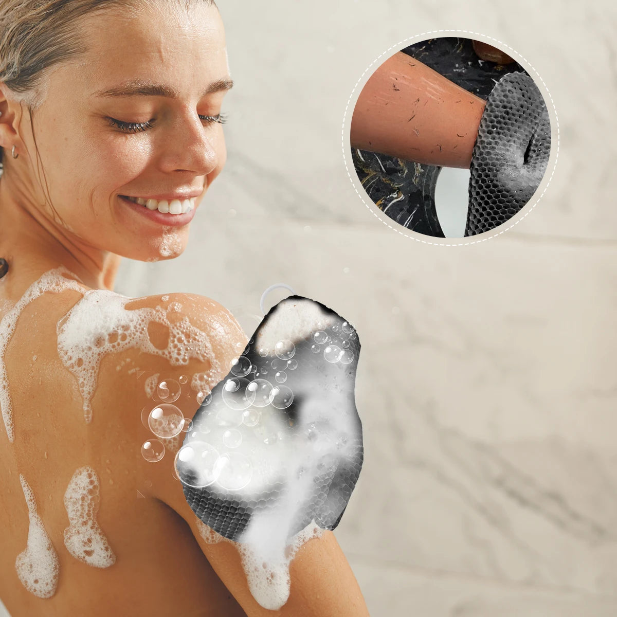 Honeycomb TPU Exfoliating Shower Glove - Antibacterial, High Elasticity Body Scrub