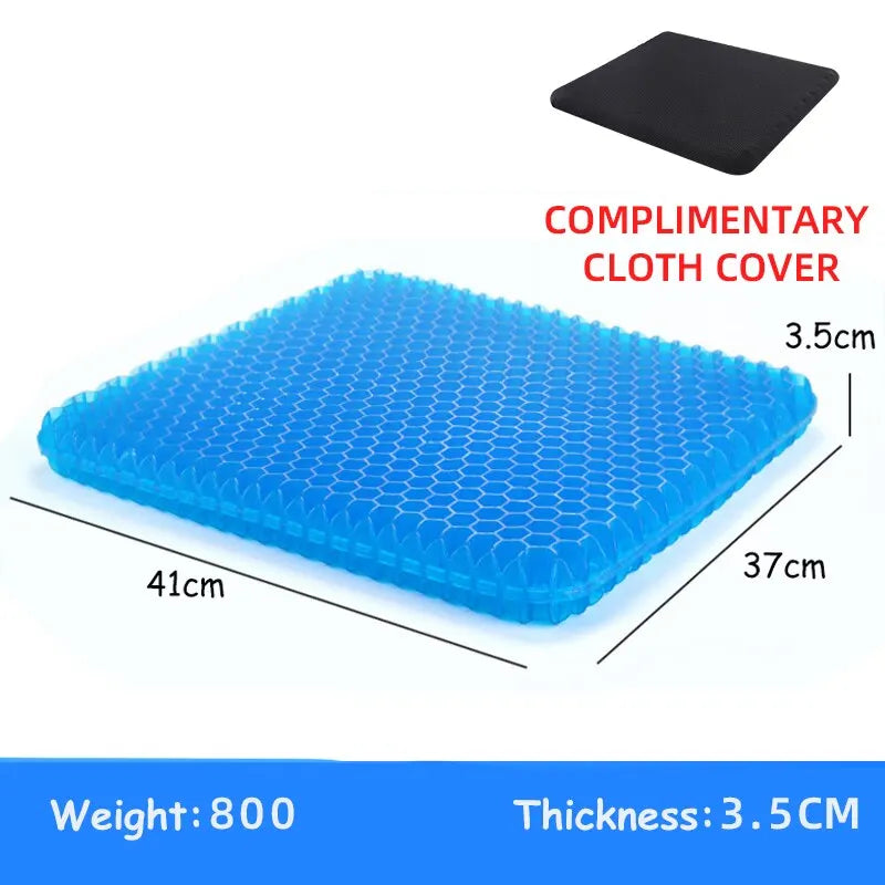 Honeycomb Gel Seat Cushion - Breathable Pressure Relief for Back, Tailbone & Office Use