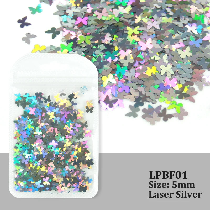 2g Holographic Nail Art Glitter Sequins - Laser Star Butterfly AB Paillette DIY Decorations