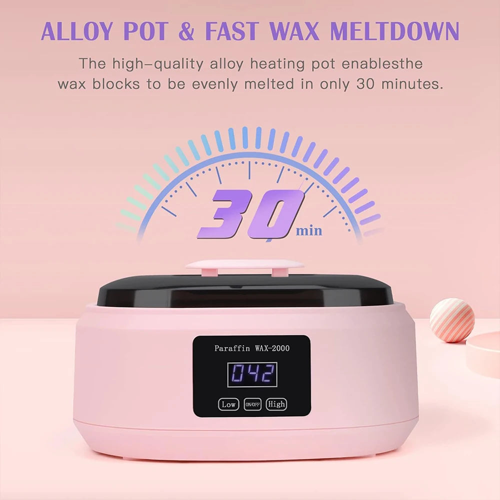 ZONGKUNG 200W Digital Wax Heater Machine - 2L Hands, Feet & Body Hair Removal Spa