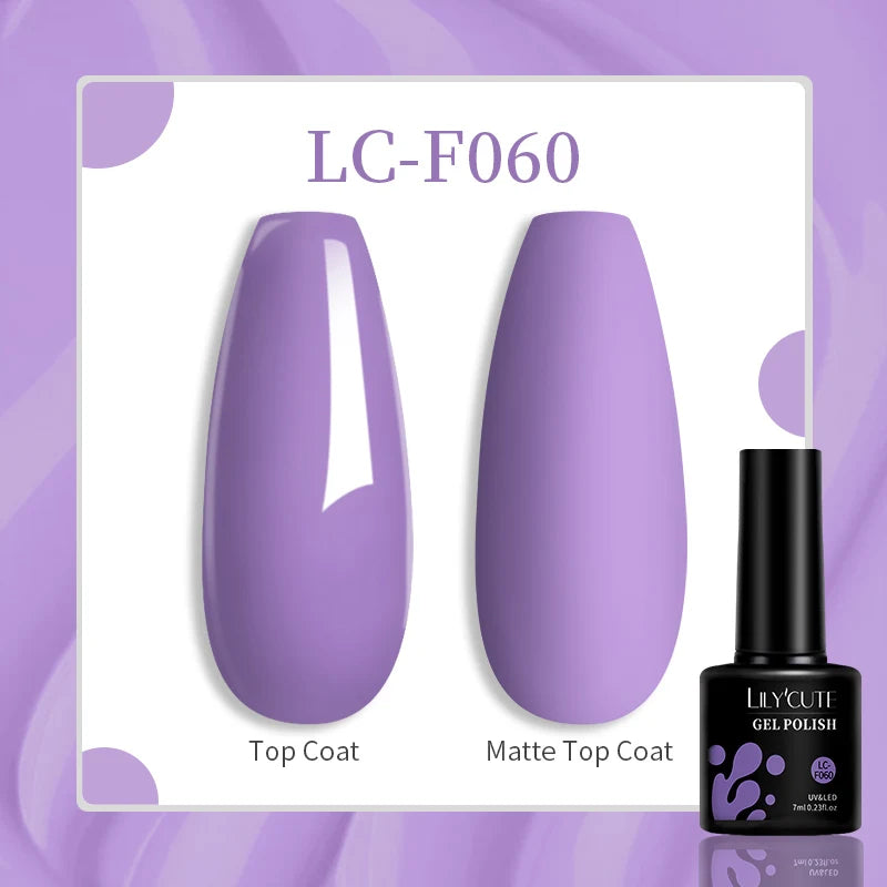 LILYCUTE 7ml Jelly Amber Dark Bloom Leopard Gel Polish - Semi-Permanent UV Nail Art