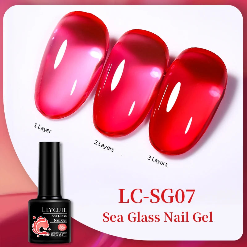 LILYCUTE 7ml Jelly Amber Dark Bloom Leopard Gel Polish - Semi-Permanent UV Nail Art
