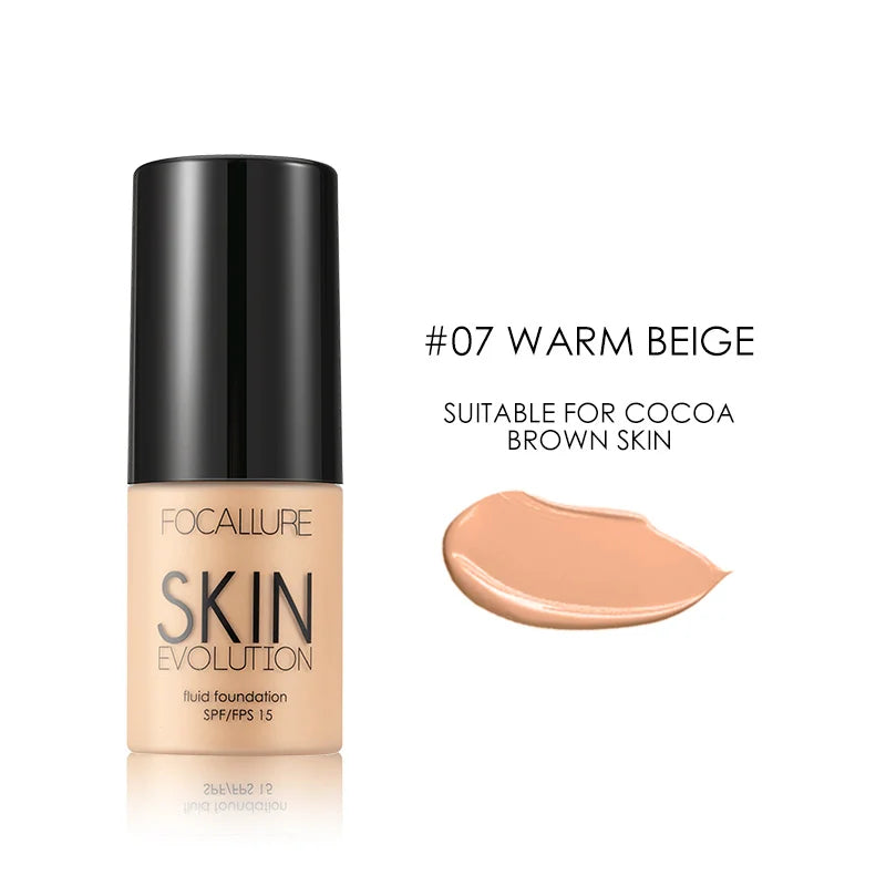 FOCALLURE Full Coverage Liquid Foundation Cream - Oil-Control Moisturizing Base