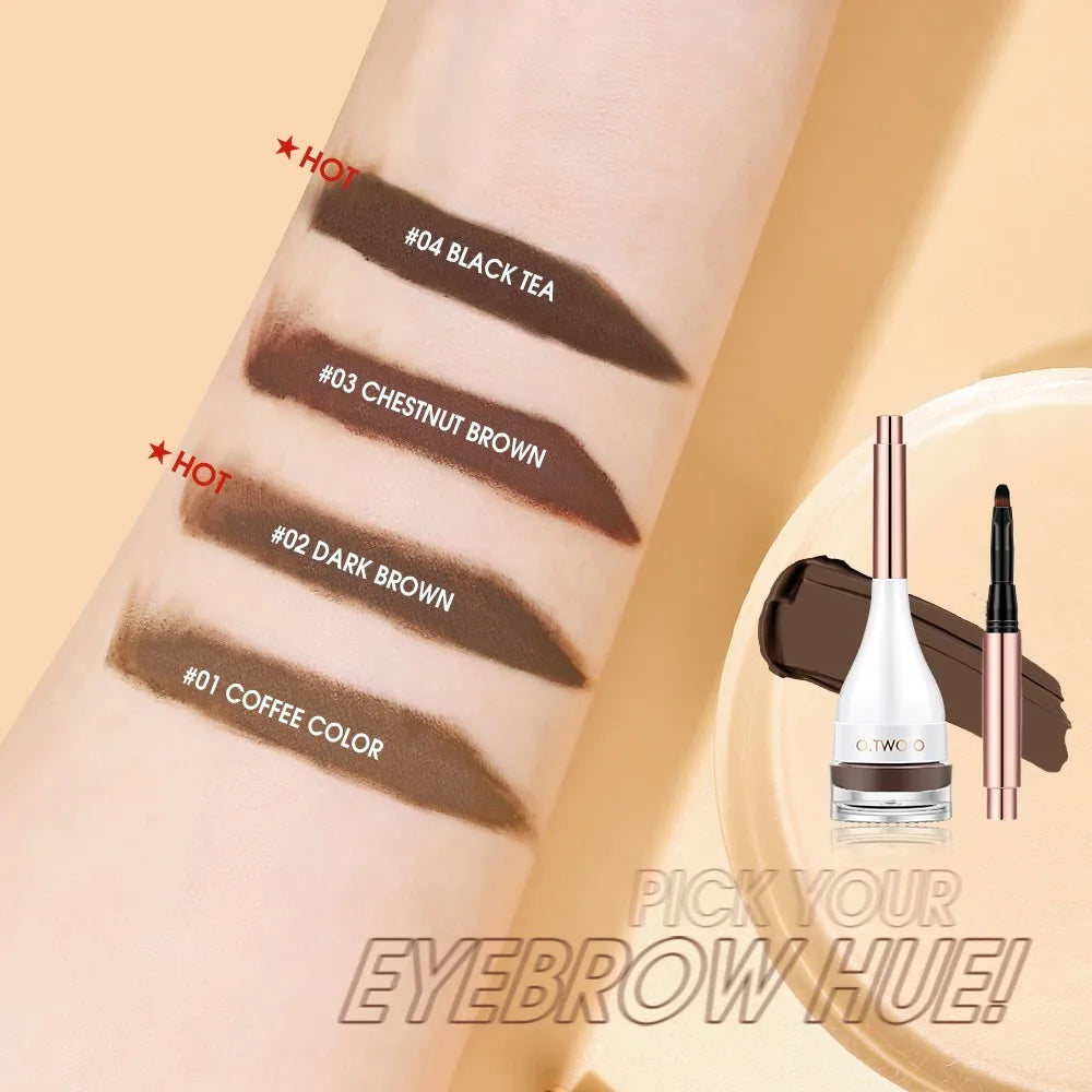 O.TWO.O Eyebrow Pomade Brow Gel - Natural Waterproof Sculpted Tint with Brush