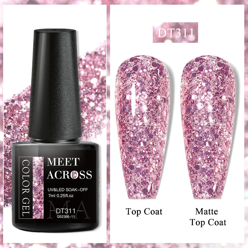 MEET ACROSS 7ml Wine Red Gel Polish - Long-Lasting French Style Nail Art Varnish