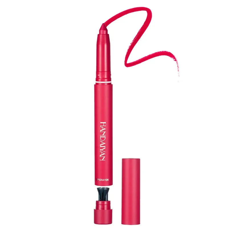 12-Color Pink Velvet Matte Lip Liner Pencil Set - Waterproof Plumping Crayon