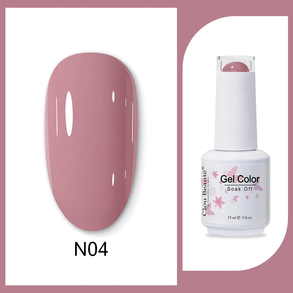 Clou Beaute 15ml HEMA & TPO Free Gel Polish - Army Green Organic Semi-Permanent Nail Art
