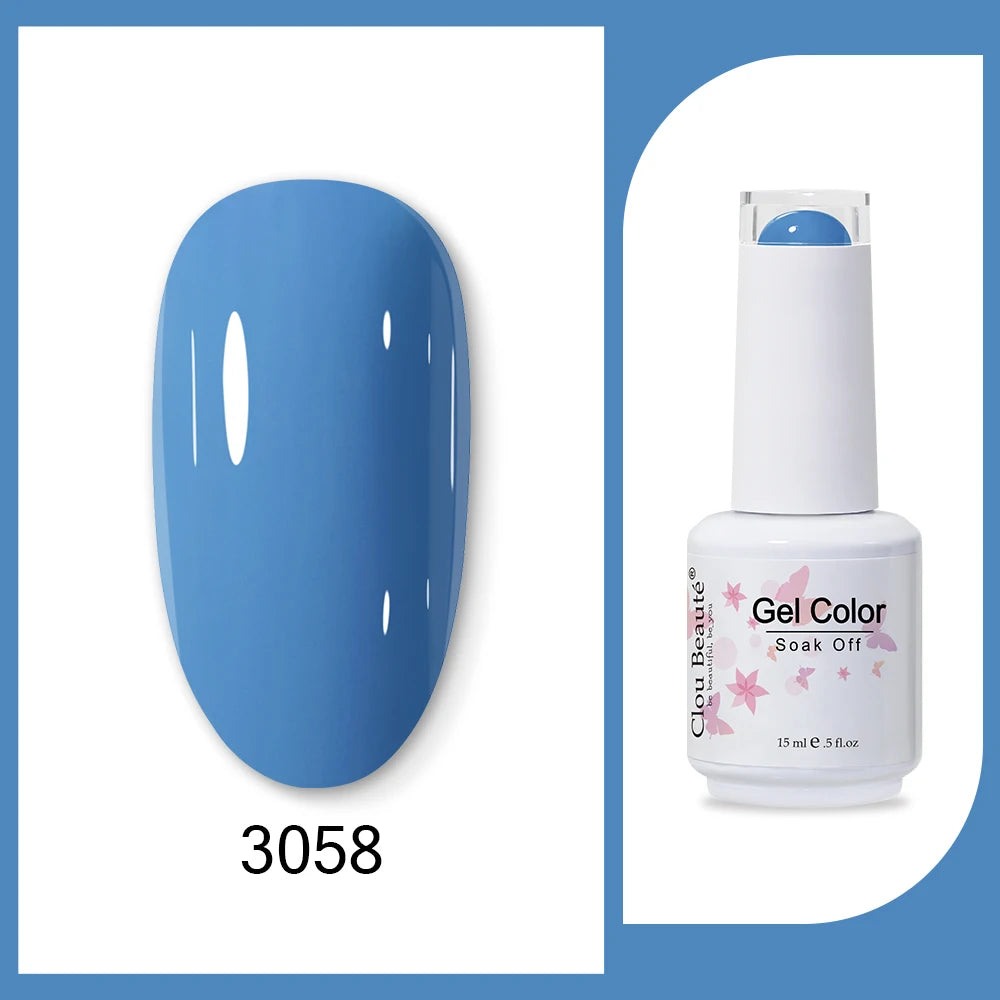 Clou Beaute 15ml HEMA & TPO Free Gel Polish - Army Green Organic Semi-Permanent Nail Art