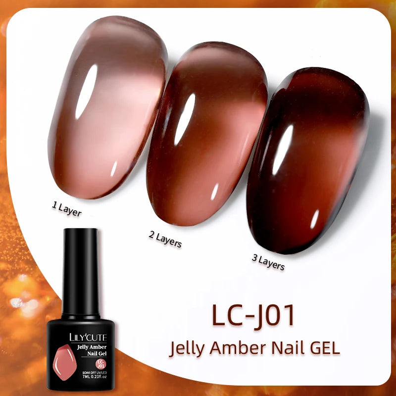 LILYCUTE 7ml No-Wipe Top Coat & UV Base Gel - Semi-Permanent Soak-Off Nail Manicure
