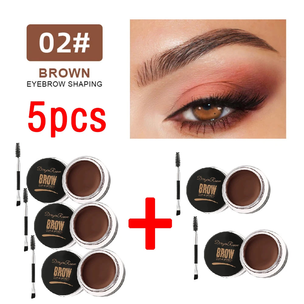3D Wild Eyebrow Cream Gel Wax - Matte Brown & Black Natural Tint Enhancer Set