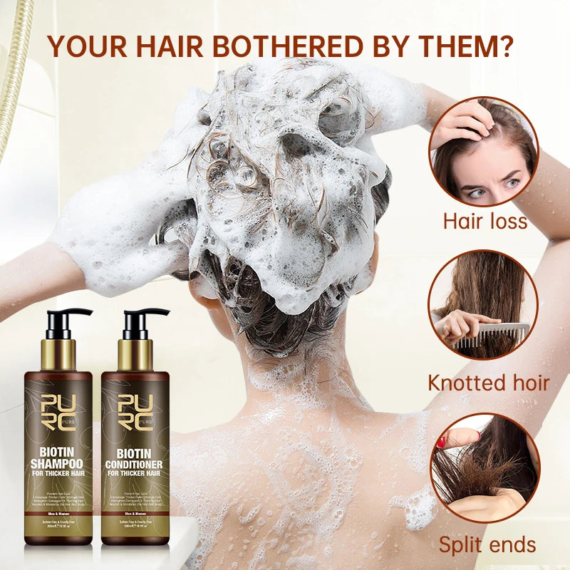 PURC Biotin & Argan Oil Hair Growth Shampoo - Anti Hair Loss Scalp Treatment