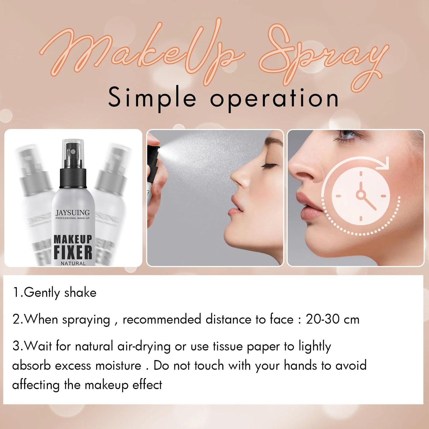 Jaysuing Sweat-Proof Matte Setting Spray - Oil Control, Long-Lasting Quick Fixer