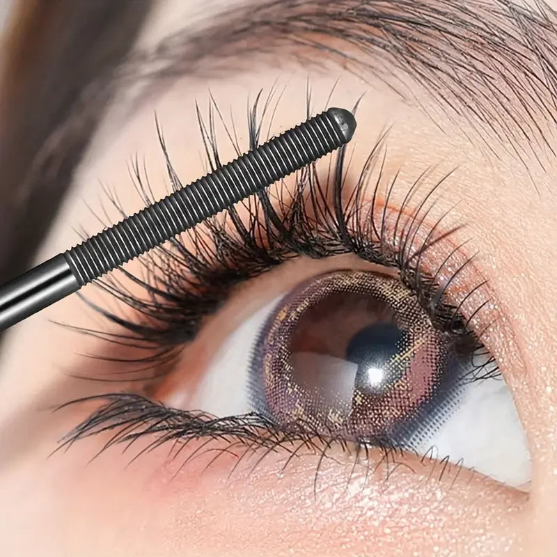 Steel Tube Spiral Brush Mascara - Silk Fiber, Waterproof & Long-Lasting Curl