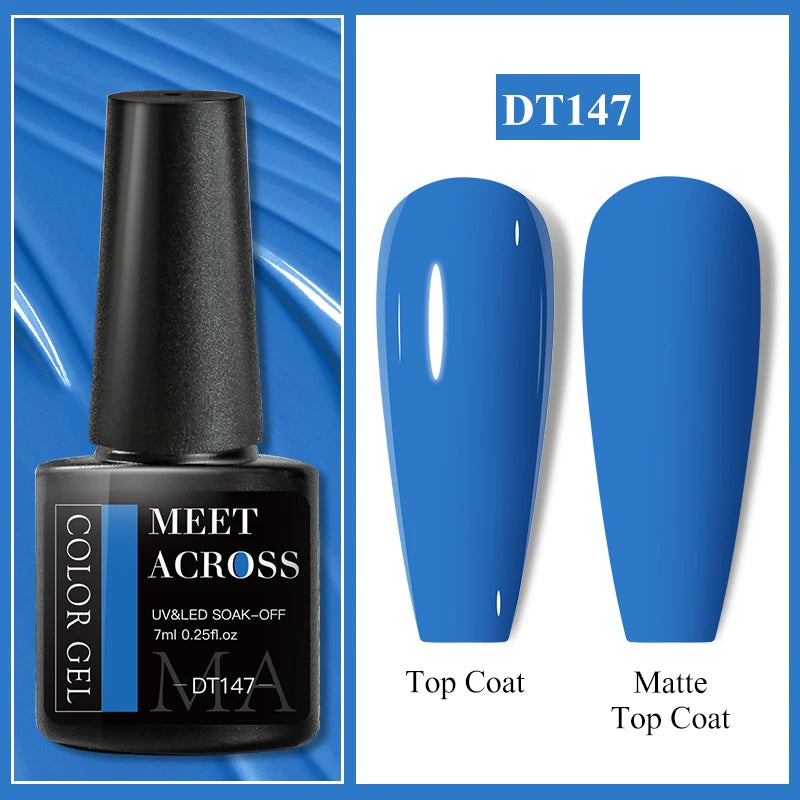 MEET ACROSS 7ml Wine Red Gel Polish - Long-Lasting French Style Nail Art Varnish