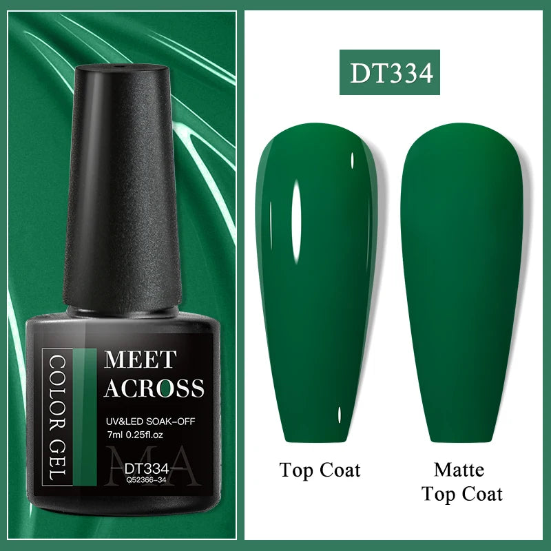 MEET ACROSS 7ml Wine Red Gel Polish - Long-Lasting French Style Nail Art Varnish