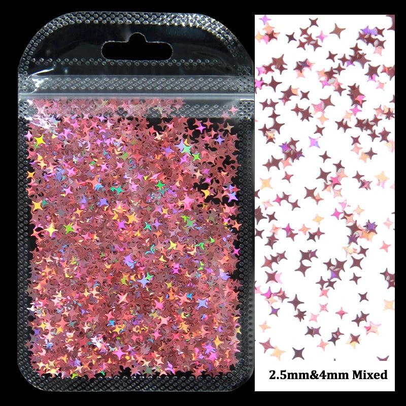2g Holographic Nail Art Glitter Sequins - Laser Star Butterfly AB Paillette DIY Decorations