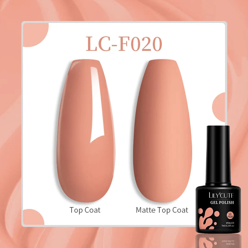 LILYCUTE 7ml Jelly Amber Dark Bloom Leopard Gel Polish - Semi-Permanent UV Nail Art