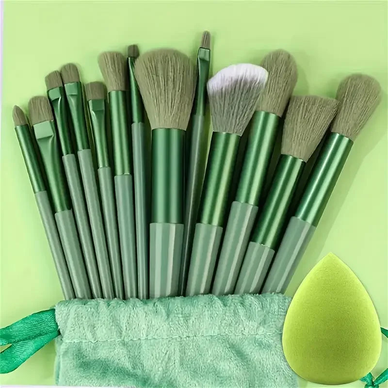 ZSRUNHUI 13-Piece Makeup Brush Set - Soft Fluffy Face & Eye Brushes for Foundation, Blush & Highlight