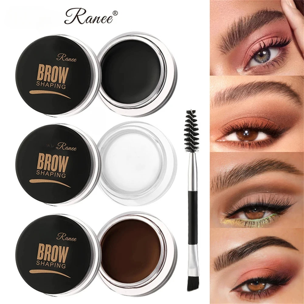 3D Wild Eyebrow Cream Gel Wax - Matte Brown & Black Natural Tint Enhancer Set