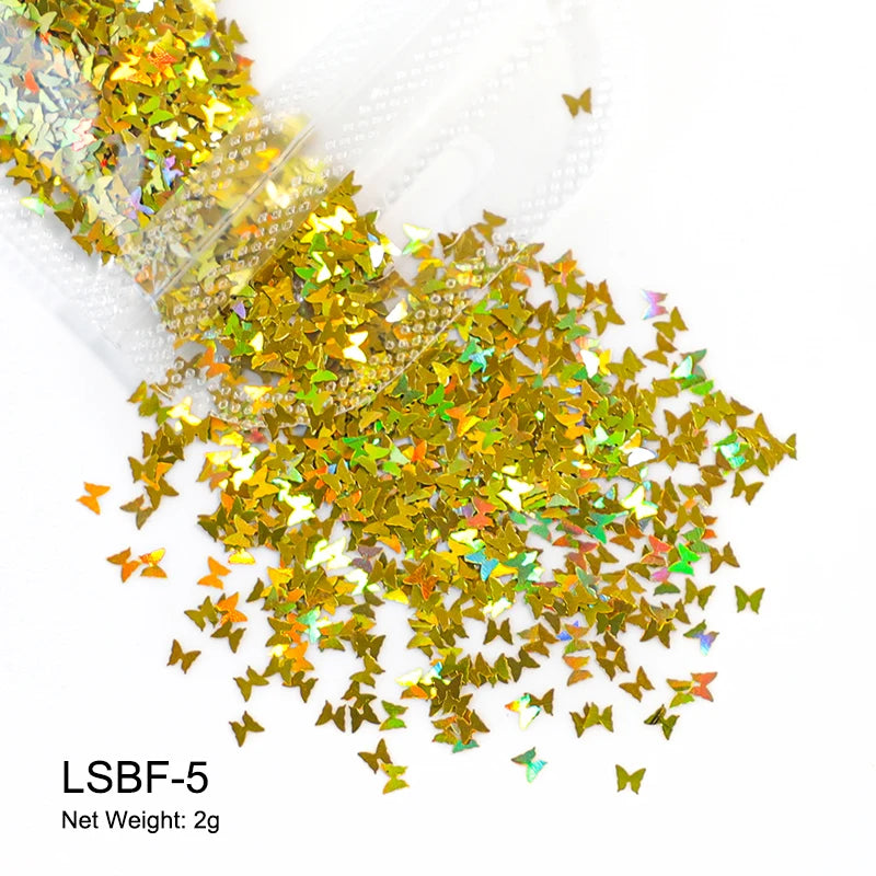 2g Holographic Nail Art Glitter Sequins - Laser Star Butterfly AB Paillette DIY Decorations