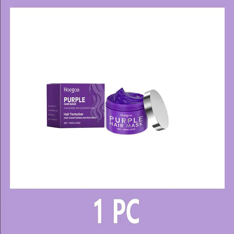 EELHOE Purple Keratin Hair Mask - Deep Repair for Damaged Frizzy Hair, Blonde & All Types