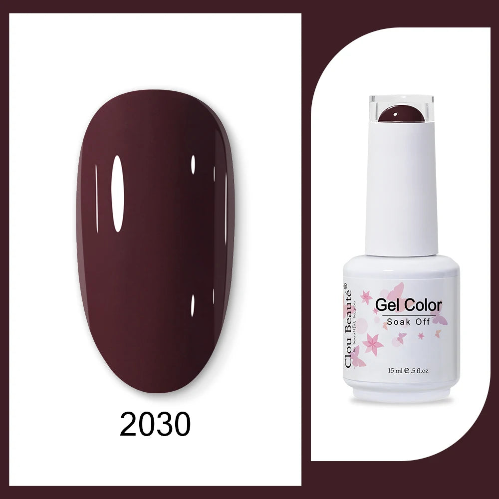 Clou Beaute 15ml HEMA & TPO Free Gel Polish - Army Green Organic Semi-Permanent Nail Art