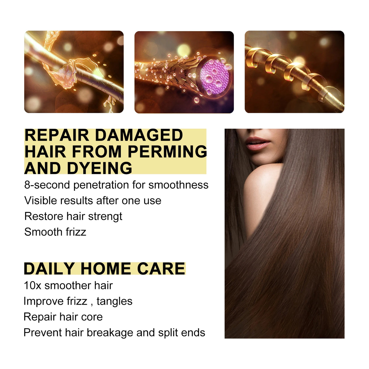 EELHOE Keratin 8-Second Hair Mask - Frizz Control, Anti-Breakage & Smoothing Cream